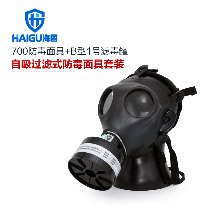 海固700全面罩+HG-ABS/P-B-2濾毒罐 防毒面具 無(wú)機(jī)氣體綜合防護(hù)
